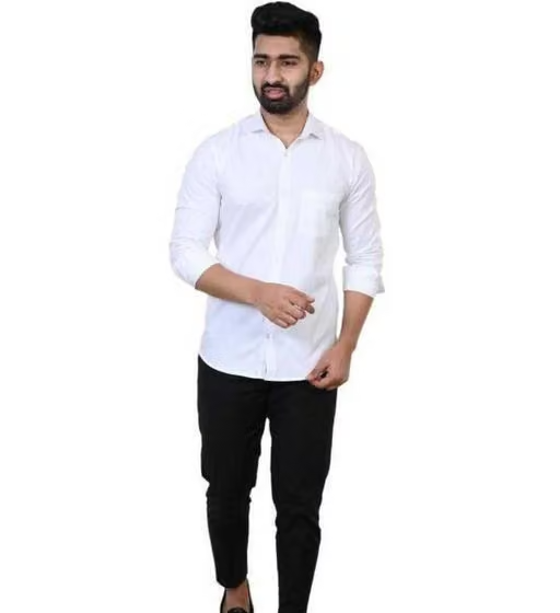 Youth First Men's Solid Spread Collar White Shirts Pack 2 - Image 3