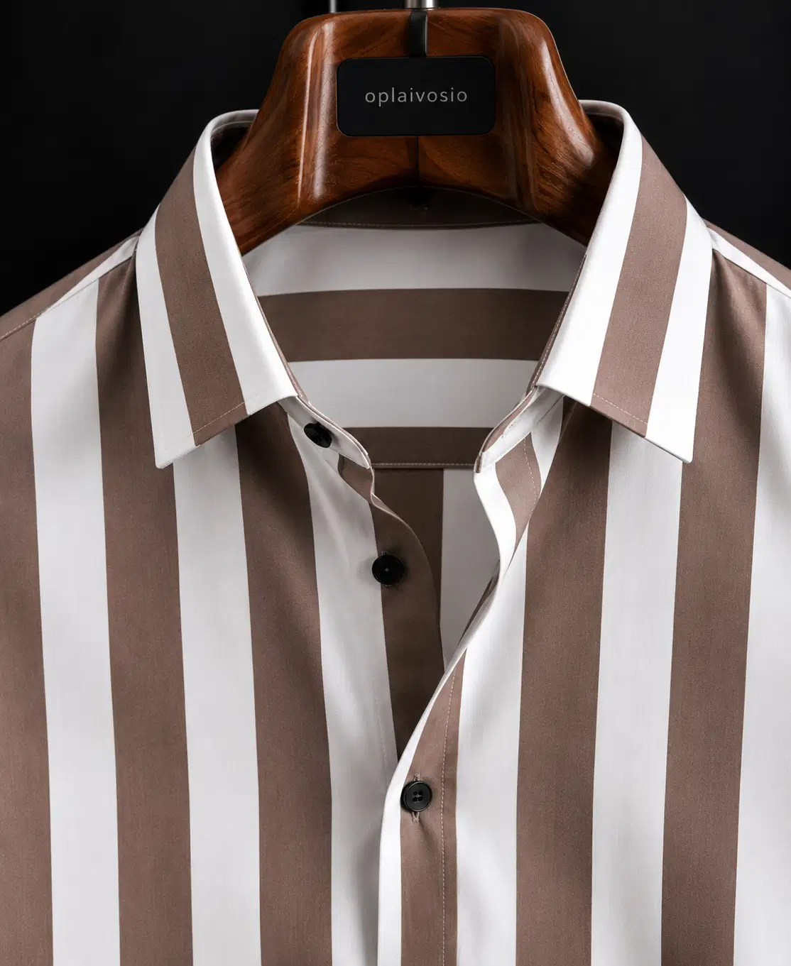 Cotton Blend Regular Fit Striped Full Sleeves Men's Casual Shirt - Brown ( Pack of 1 ) - Image 3