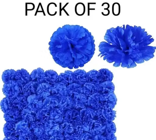Kps Enterprises Beautiful Artificial Flowers Blue Carnation Flowers for Decorating Purposes and DIY, Crafting, Home Decor, Festival, Pooja Room Decoration ,Potpourri, Flowers For Decorations On Ganpati Pooja Ganesh Chaturthi Rakshabandhan Festivals (30pcs) - Image 4
