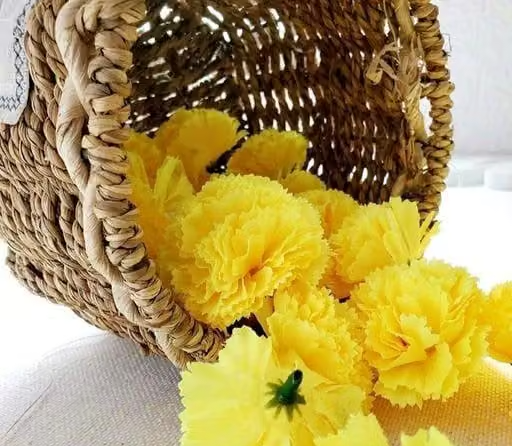 Artificial Loose Carnation Flower (Yellow) -Pack of 30 Pieces