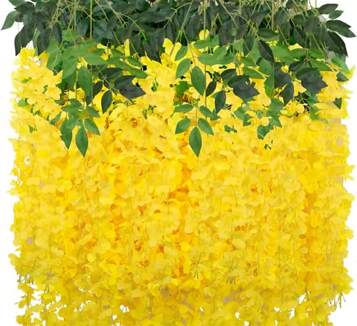 MellowStar Artificial Hanging Dense Wisteria Flower Vine Leaves for Decoration or Hanging Flowers for Home,office,garden, festivale decoration Pack Of 7