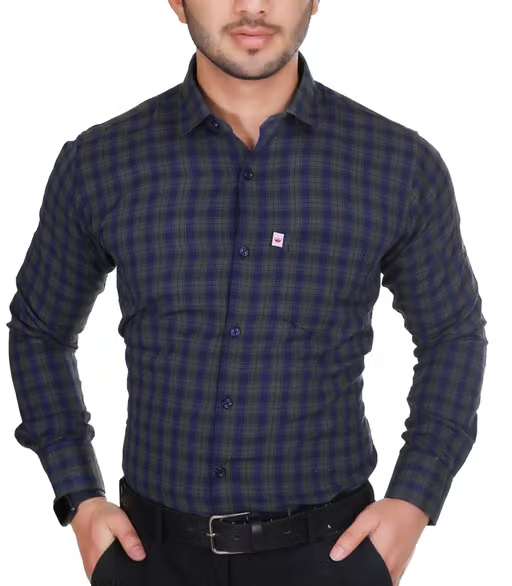 Decent casual cotton Branded check shirt - Image 2