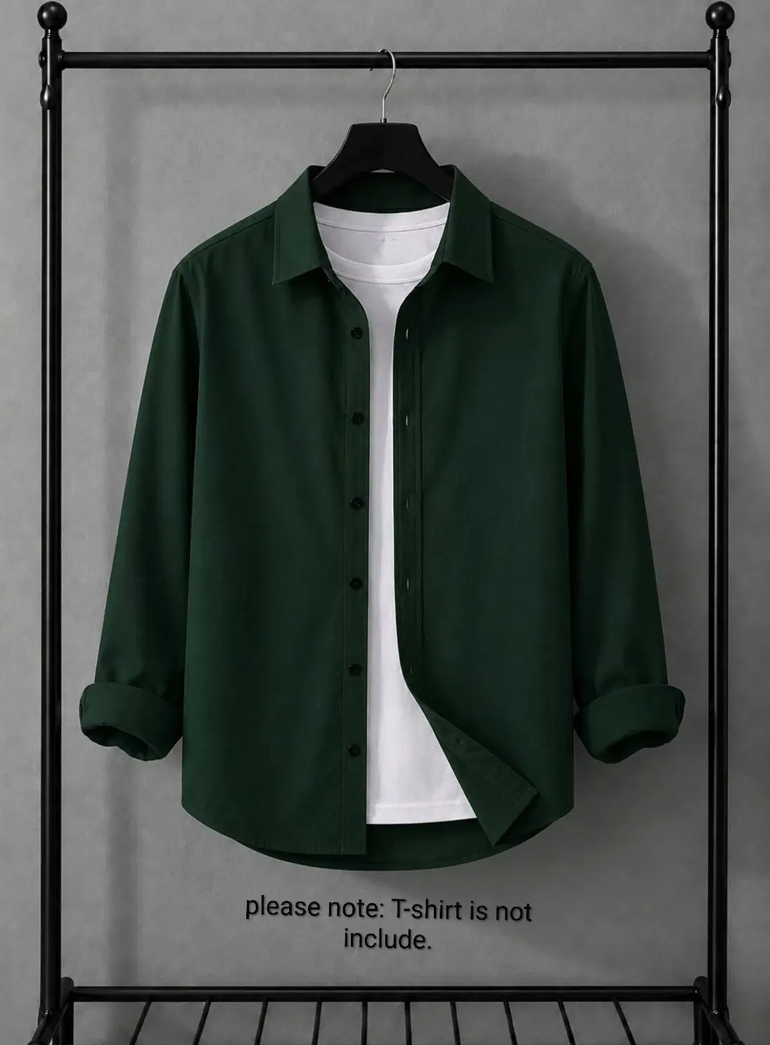 Cotton Blend Regular Fit Solids Full Sleeves Men's Casual Shirt - Green ( Pack of 1 )