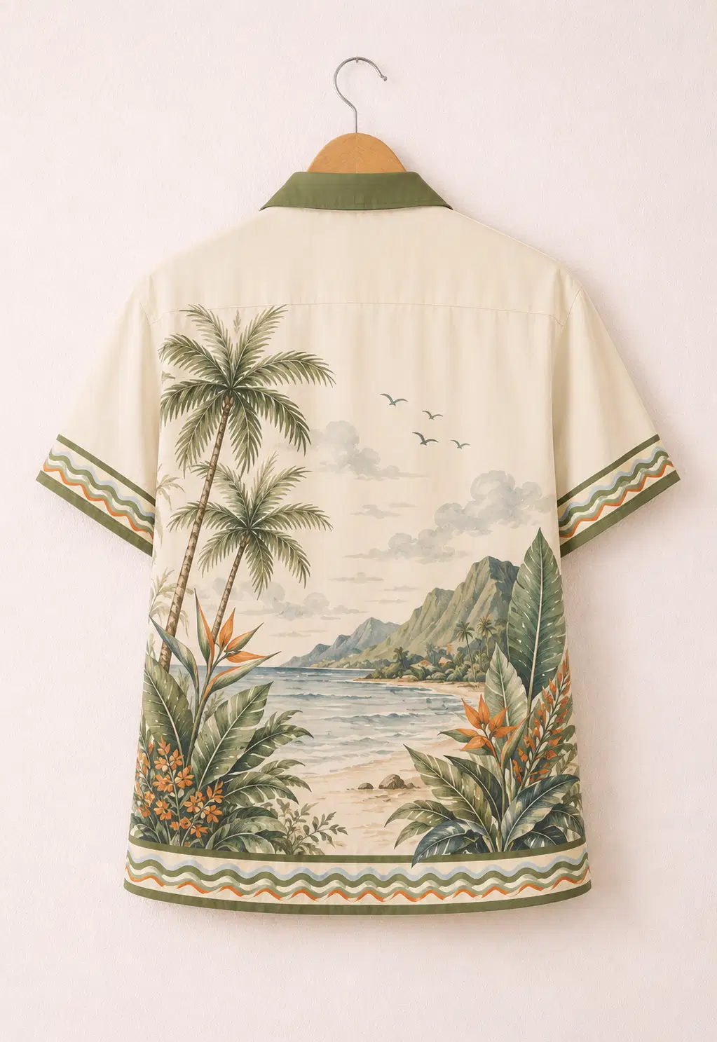 Cotton Blend Regular Fit Printed Half Sleeves Men's Casual Shirt - Green ( Pack of 1 ) - Image 2