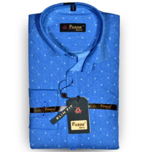 Picasso Blue Printed Men's Shirt