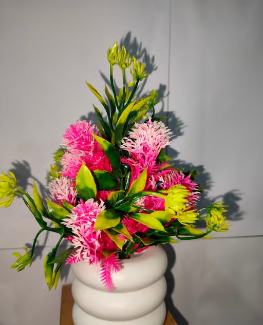 Artificial Flower Multicolor With Pot For Home ,Office And Garden Decor Pack of 5 - Image 3