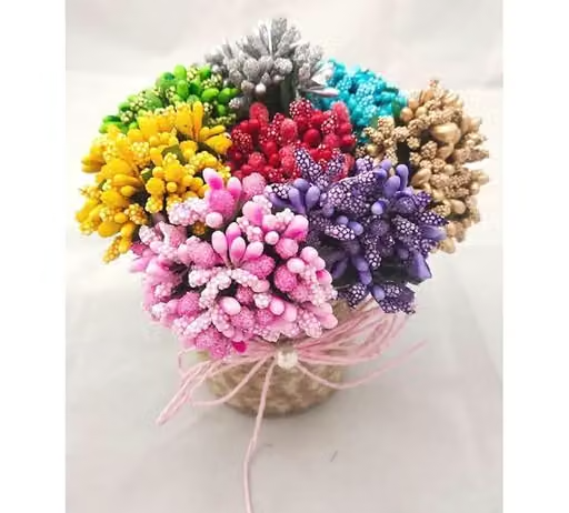 PARTY STUFF Pollen Flowers ( Multy colour,72 Piece) Jewellery, Tiara Making hair accessories Artificial Plant, Flower and Shrubs - Image 2