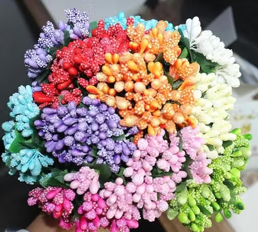 PARTY STUFF Pollen Flowers ( Multy colour,72 Piece) Jewellery, Tiara Making hair accessories Artificial Plant, Flower and Shrubs - Image 3