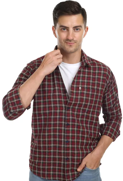 Urbane Cotton check shirt, Pocket, Full sleeves, Comfortable in all weather and Best Fitting. Cotton Shirts for Men, Casual Shirt, Shirts for Men, Trending Shirt for Men, Men Shirt new Collection, Cotton check shirt, shirts for men full cotton, Casual Shirts for Men, Branded Shirts for Men--Maroon