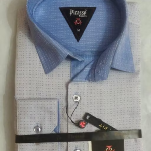 Picasso Blue Printed Men's Shirt