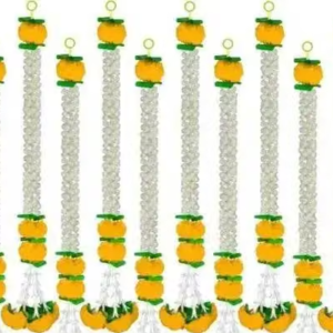 itymart Artificial Marigold & Tuberose With Jasmine Flowers Garland Yellow Marigold Artificial Flower (72 cm, Pack of 5, Garlands)