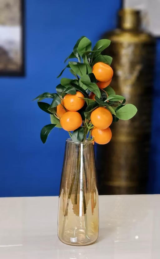 SATYAM KRAFT 6 Pc Orange Plant Stick, Artificial Decoration Plant for Home Decor Item, Multi Decoration Item, Showpiece (Pack of 6) - Image 2