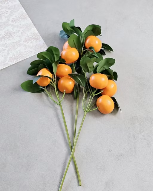 SATYAM KRAFT 6 Pc Orange Plant Stick, Artificial Decoration Plant for Home Decor Item, Multi Decoration Item, Showpiece (Pack of 6) - Image 3