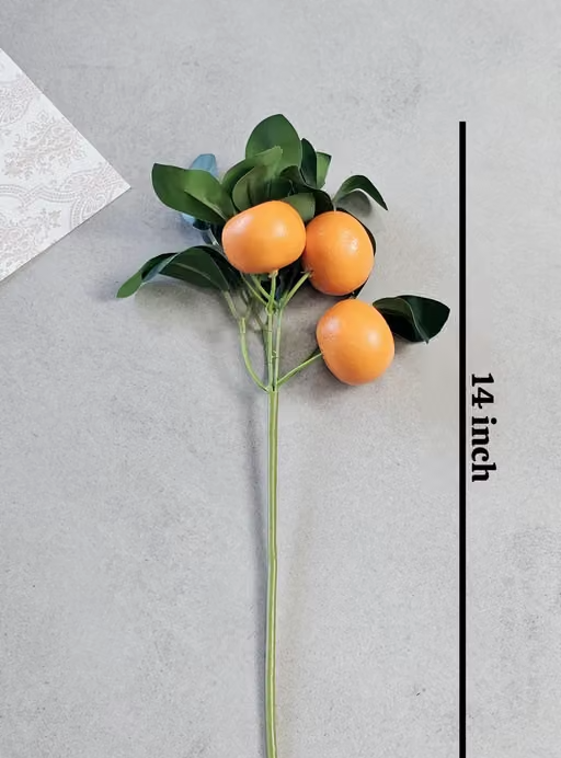 SATYAM KRAFT 6 Pc Orange Plant Stick, Artificial Decoration Plant for Home Decor Item, Multi Decoration Item, Showpiece (Pack of 6) - Image 4