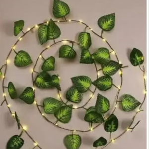 7Feet Money Plant Home Décor String Lights | Battery Operated Waterproof Lights | Vine Garland Hanging for Wall, Bedroom, Window, Wedding, Festival, Party ( Warm White)