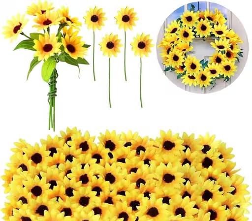 artificial sunflower for home , wedding , party decoration (pack of 50) - Image 2