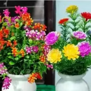 Dev Creation multi color sun flower with mulki pot set of 2