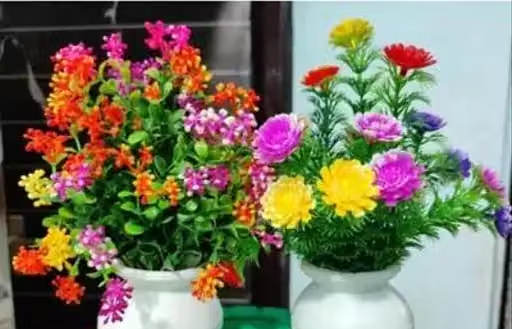 Dev Creation multi color sun flower with mulki pot set of 2