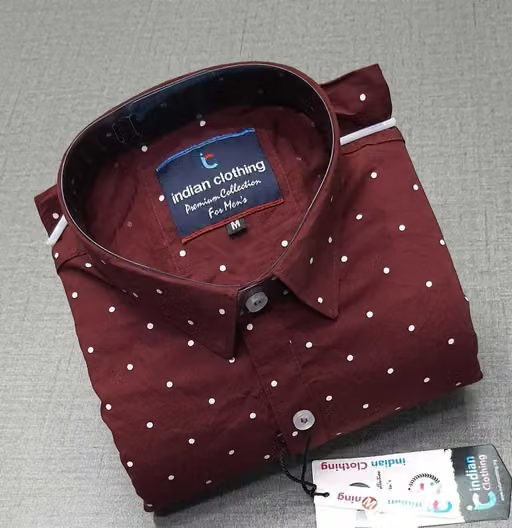 HEMS TRENDS Men's Maroon Elegant Pin Dot Printed Regular Fit Shirt | Premium Full Sleeve Office, Business Meeting & Party Wear Shirt