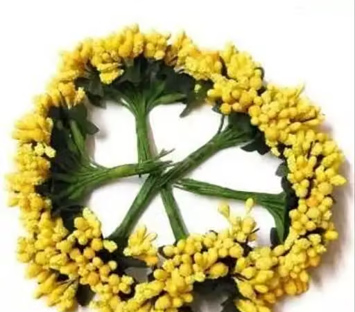 Artificial Pollen Flower Pack of 72 Flower of Beautiful colours. (Pack of 6 Bunch)