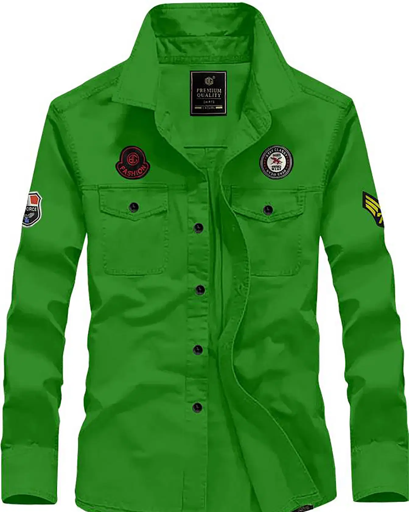 Cotton Blend Regular Fit Solids Full Sleeves Men's Casual Shirt - Green ( Pack of 1 )