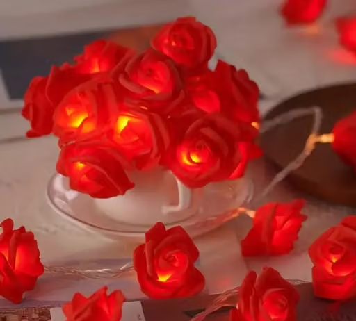 Itspana Pack of 1 Red Rose Flower Fairy String Lights 14 LED 3 Meter Series Lights for Festivals and Home Decor Indoor and Outdoor Decoration Light for Festival Special Ganesh Chaturthi and All Beautiful Flower Light for Diwali and Christmas Festival and Wedding Party (14 LED) - Image 3