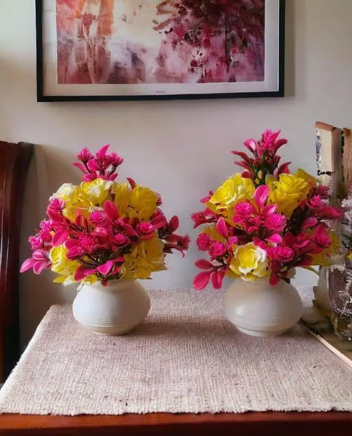 artificial faux plant, artificial plant and artificial flowers Home office indoor and outdoor decoration purpose set of 02