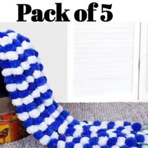 Artificial marigold mala for office kitchen decoration and very good product blue and white colour.(Pack of 5)