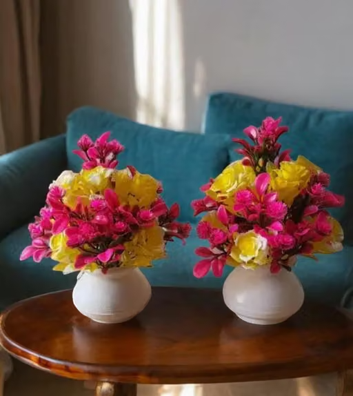 artificial faux plant, artificial plant and artificial flowers Home office indoor and outdoor decoration purpose set of 02 - Image 2