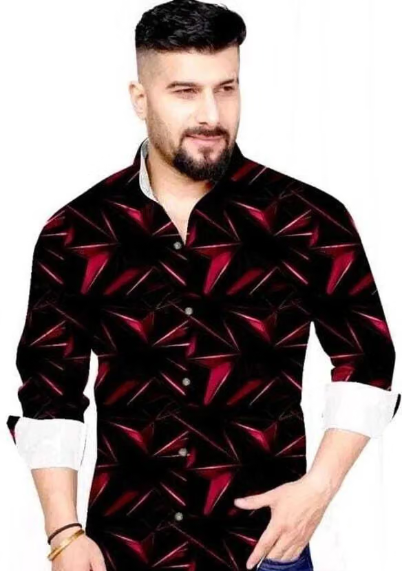 Jaitrafab vala Lycra Regular Fit Printed Full Sleeves Men's Casual Shirt - Multicolor ( Pack of 1 )