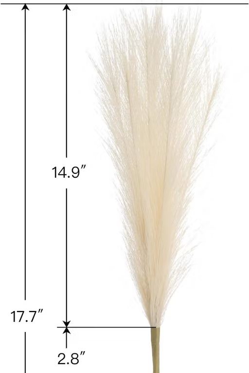 3 Piece Artificial Faux Pampas Grass for Home Decor, Wedding & Marriage Decoration, Festival Decor, Office, Living Room, Bedroom, Balcony, Table Decor, Showpiece Plants, Gift Ideas, DIY Craft, Elegant Indoor Decorative Grass, Faux Pampas Stems for Stylish Interiors (Without Vase Pot)(Cream, 41 cm) - Image 4