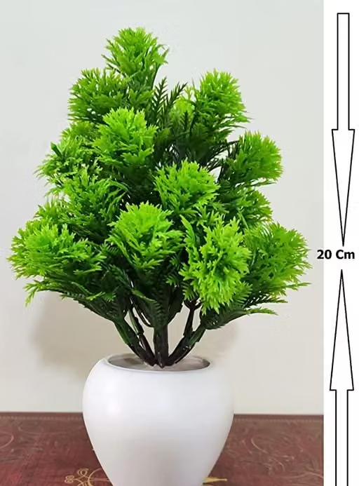 Bonsai Wild Artificial Green Plant With Pot Combo Of 2 . For Home decorate H~20cm - Image 2
