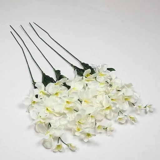 Well Art Gallery Artificial Orchid Flowers Fake Silk Turquoise Orchids Flowers Faux Long Stem Flowers for Wedding Bridal Bouquet Wreath Table Centerpiece Outdoor Decor (White)5 - Image 2