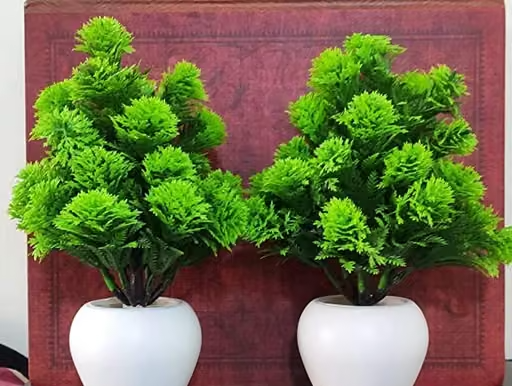 Bonsai Wild Artificial Green Plant With Pot Combo Of 2 . For Home decorate H~20cm - Image 3