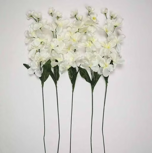 Well Art Gallery Artificial Orchid Flowers Fake Silk Turquoise Orchids Flowers Faux Long Stem Flowers for Wedding Bridal Bouquet Wreath Table Centerpiece Outdoor Decor (White)5 - Image 3