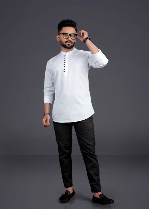 Men's Casual Pure Cotton kurta Shirt - Image 3