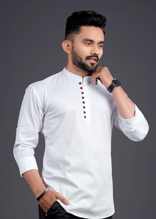 Men's Casual Pure Cotton kurta Shirt - Image 4
