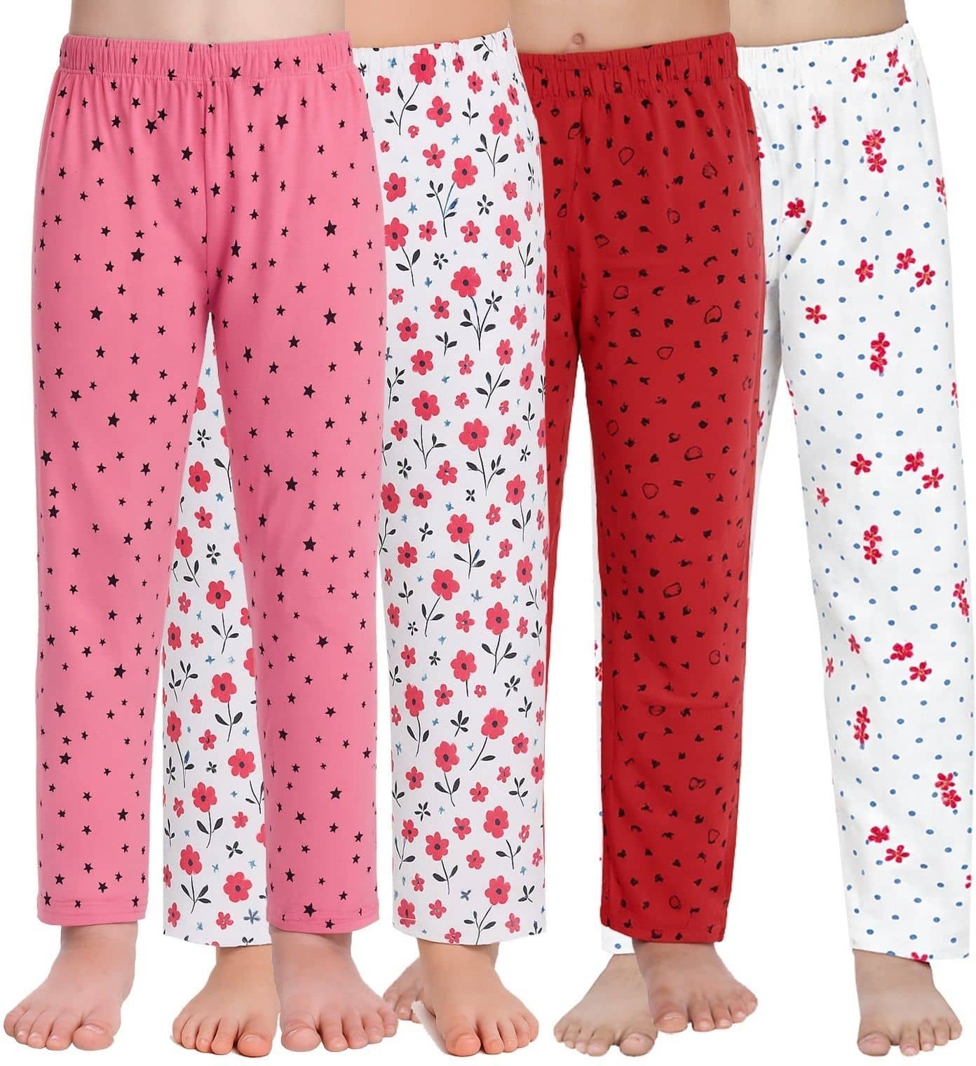 Pack of 4 Baby Girls Cotton Blend Legging ( Multicolor )