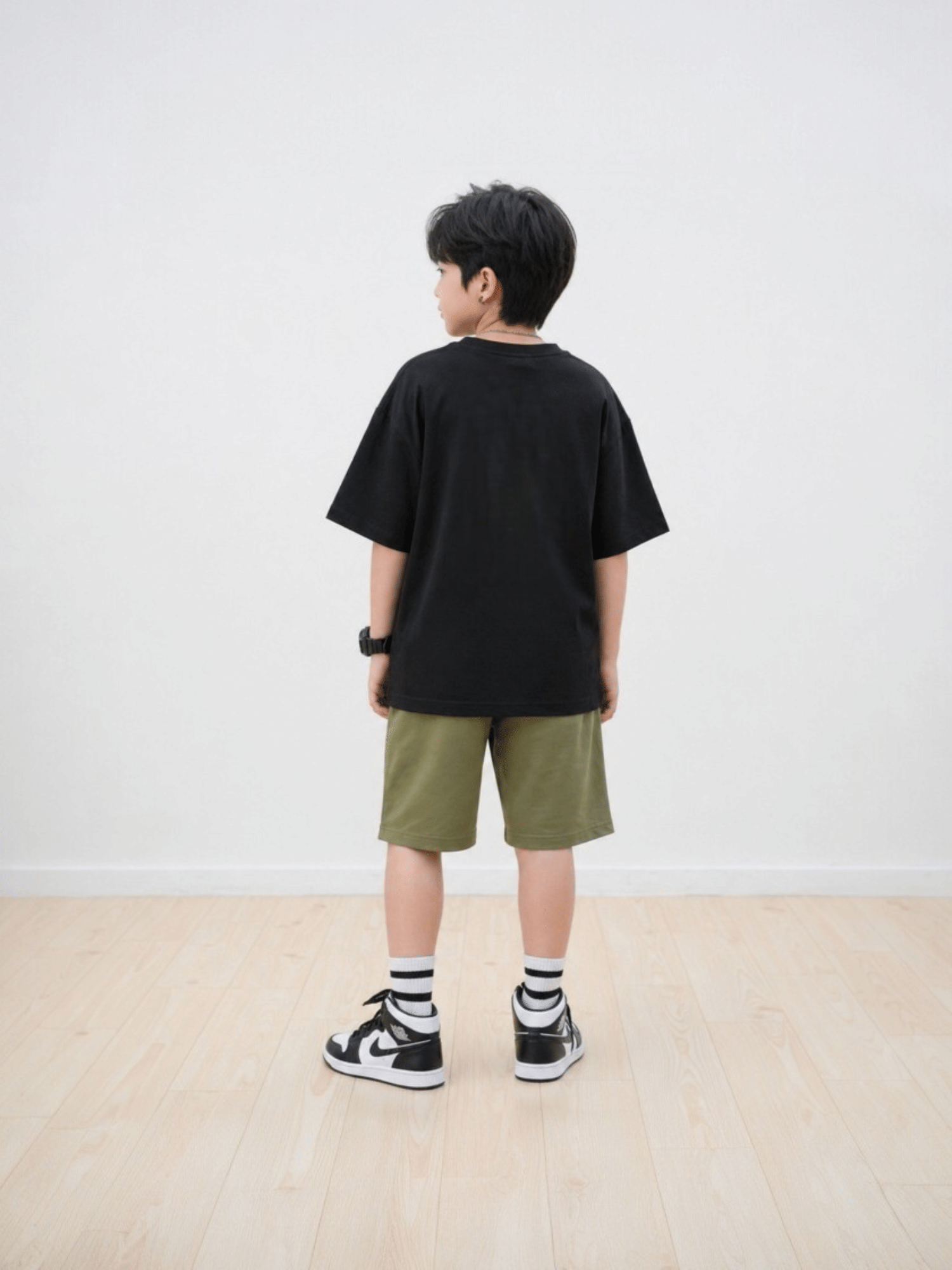 Boys Cotton T-Shirt & Shorts Set ( Black , Pack of 1 ) - Image 2