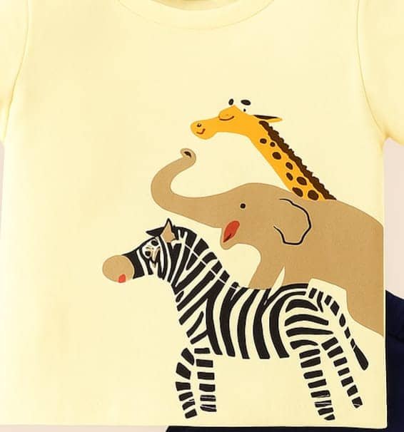 Pack of 1 Unisex Cotton T-Shirt & Shorts Set ( Yellow ) - Image 3
