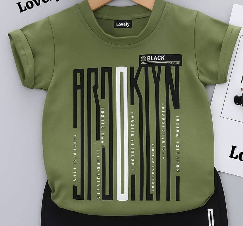 Pack of 1 Unisex Cotton T-Shirt & Shorts Set ( Green ) - Image 4