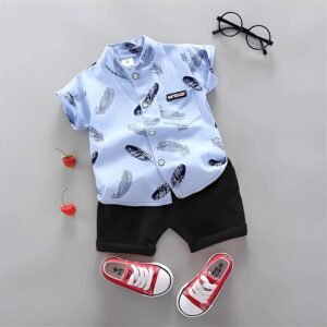 Pack of 1 Boys Cotton Blend Shirt & Shorts Set ( Multicolor )