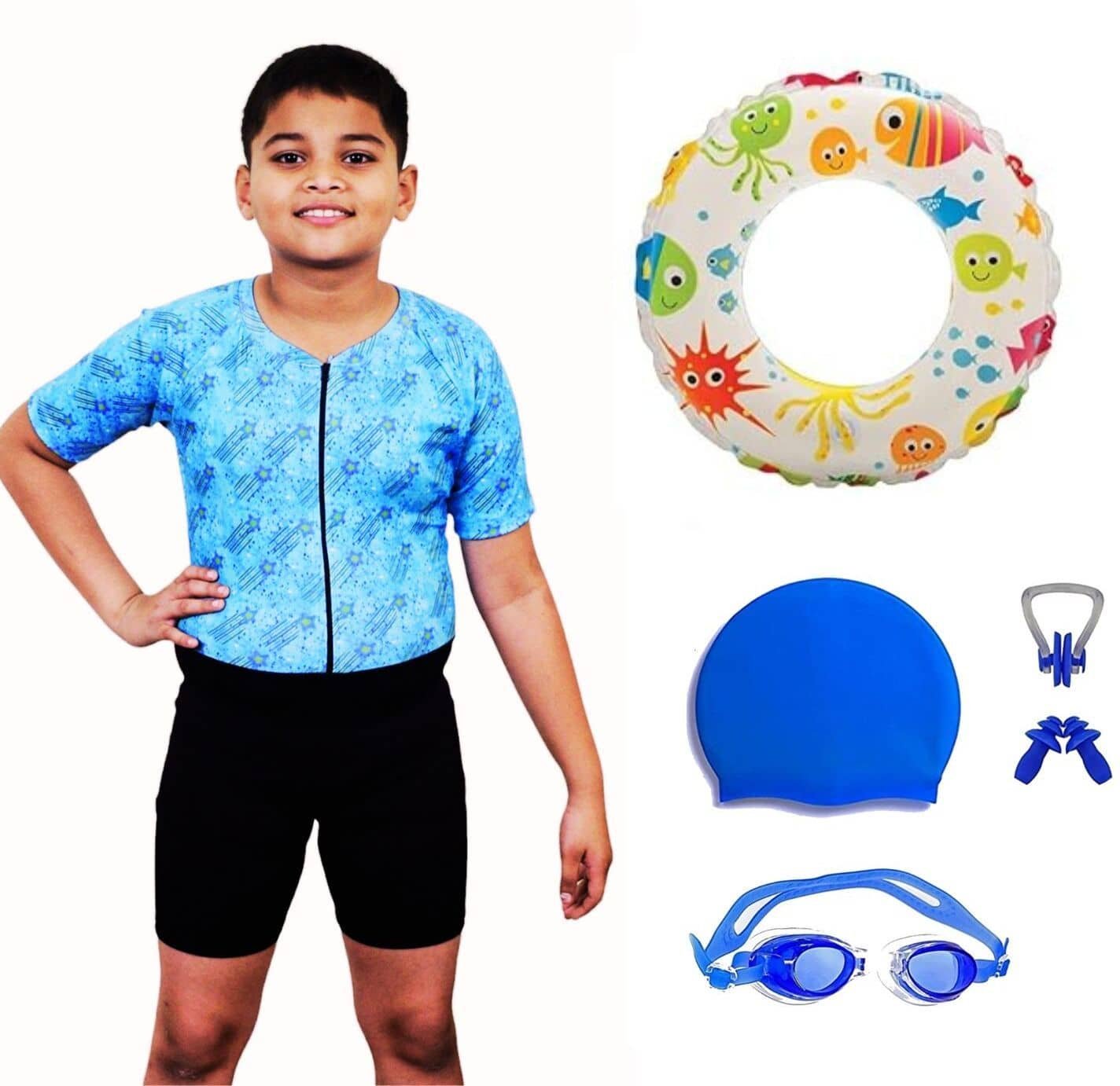 Boys Swimming Bodysuit ( Pack of 1 , Multi )