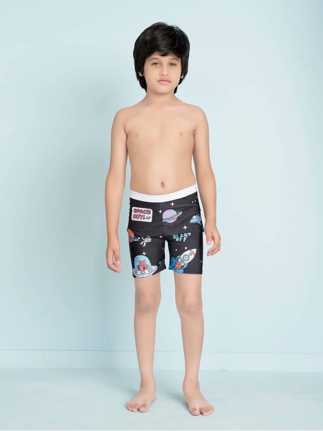 Aarika Boys Swimming Shorts ( Pack of 1 , Black )
