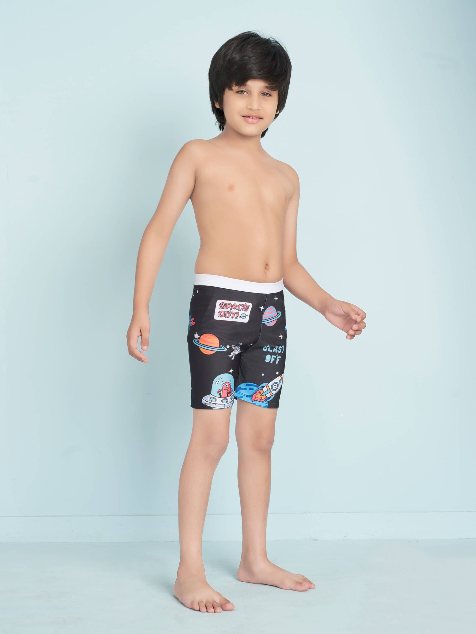 Aarika Boys Swimming Shorts ( Pack of 1 , Black ) - Image 2
