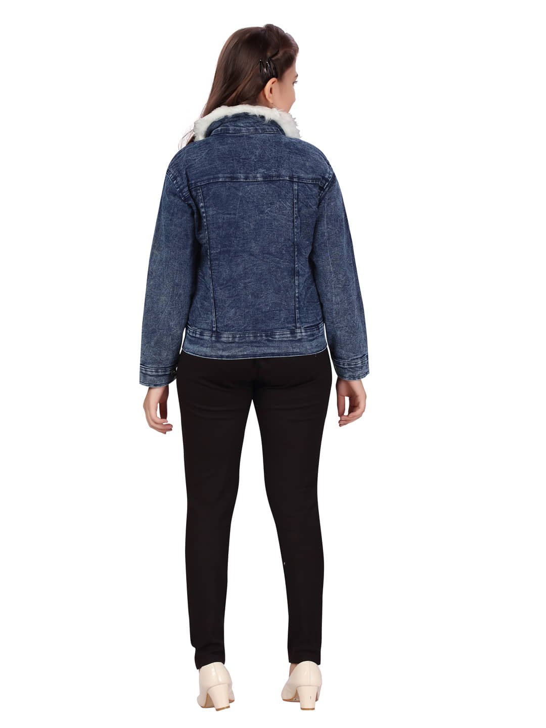 Aarika Girls Denim Denim Jackets For ( Pack of 1 , Denim Blue ) - Image 3