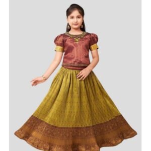 Aarika Brocade Lehenga Choli Set For Girls ( Pack of 1 , Maroon )