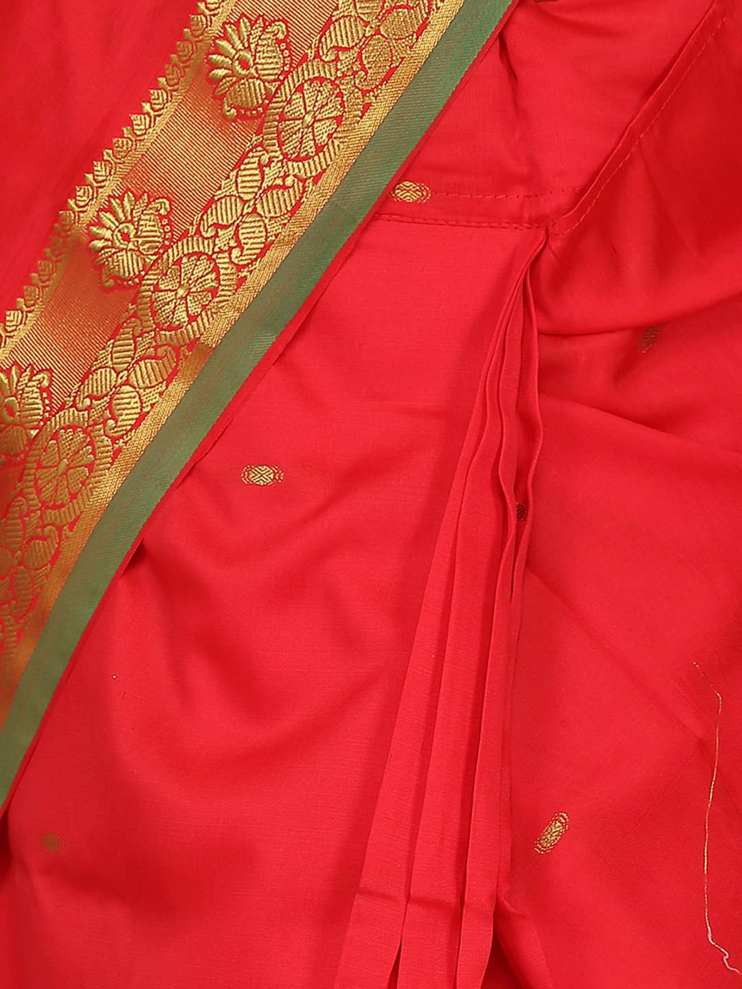 Aarika Silk Saree For Girls ( Red , Pack of 1 ) - Image 5