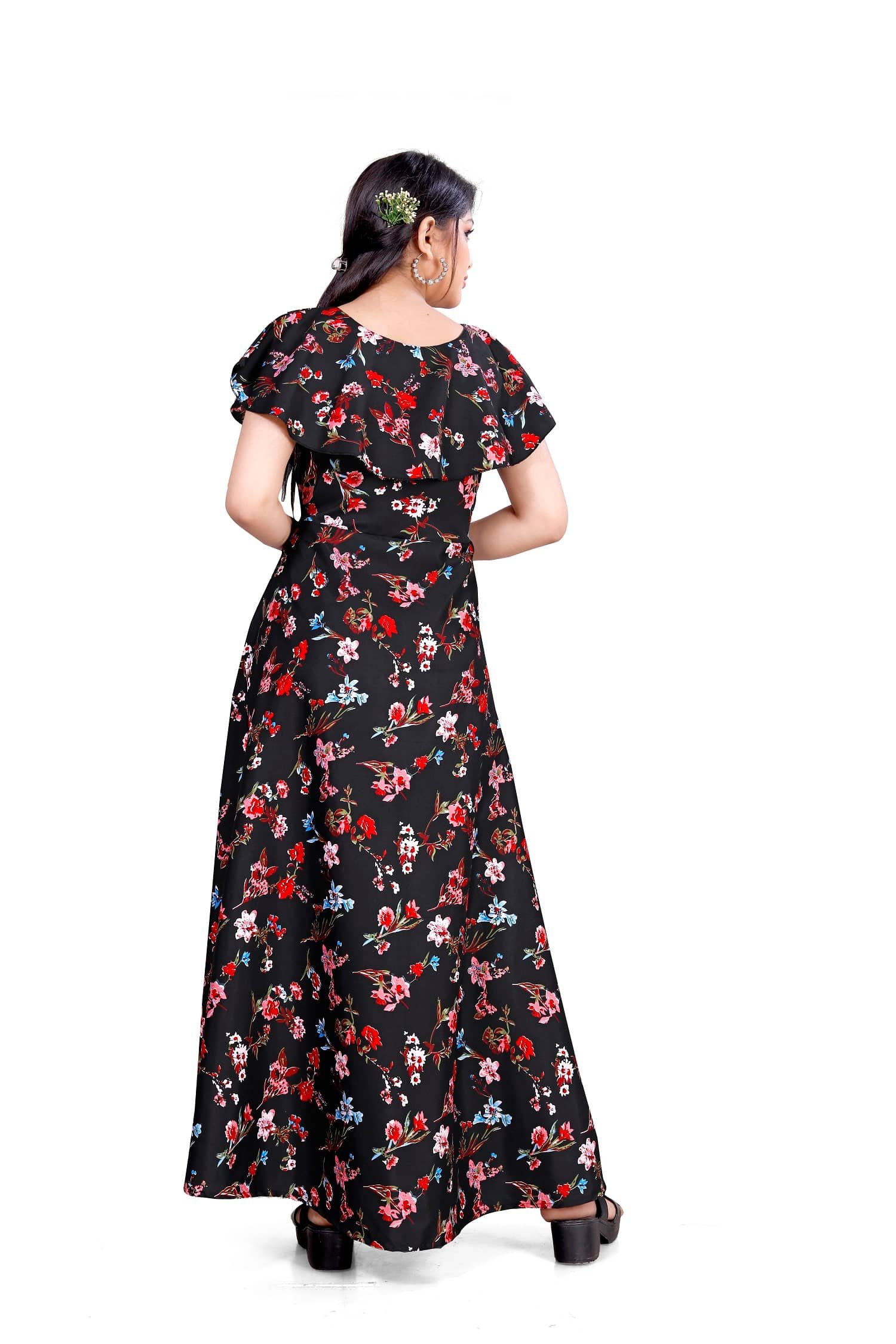 Aarya Designer Crepe Gown For Girls ( Pack of 1 , Multicolor ) - Image 3