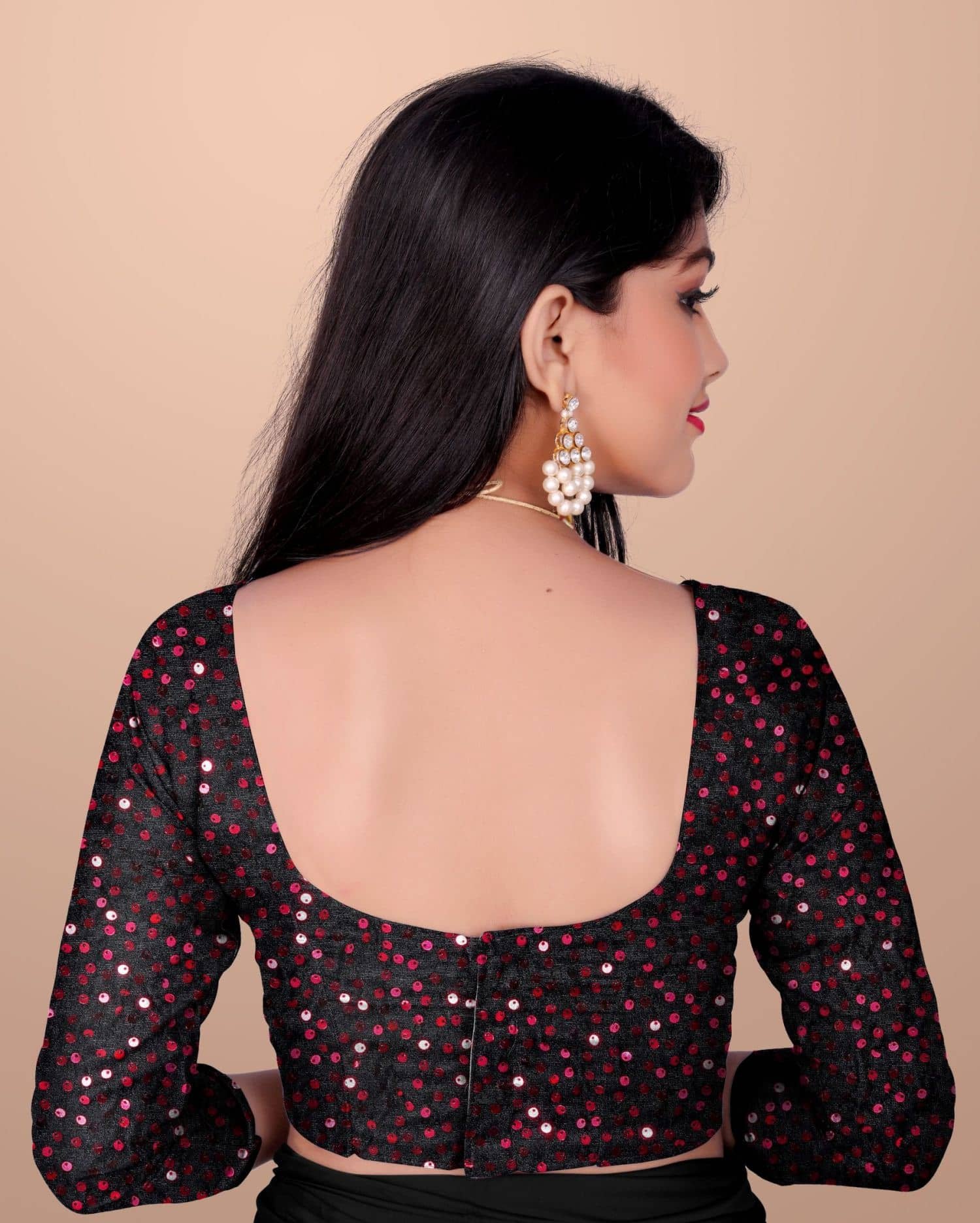 Aika - Wine Lycra Girls Saree ( Pack of 1 ) - Image 6